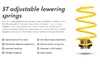 ES#4045191 - 273100BK - ST Adjustable Lowering Springs - Allows individual ride height adjustment at each corner of your vehicle - Make your stock suspension height adjustable, without compromise! Average lowering of 1.0"-2.0" front and rear. - Suspension Techniques - Audi
