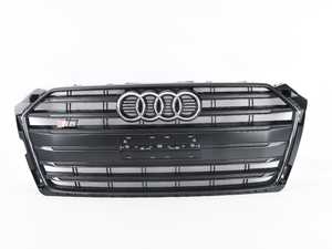 ES#3631385 - 8W6853651ATFUQ - Front S5 Grille Assembly - Dark Chrome Matte / Dark Chrome High-Gloss - Complete dark chrome matte on dark chrome high-gloss (black optics) center radiator grille assembly - Includes Audi rings emblem - Genuine Volkswagen Audi - Audi