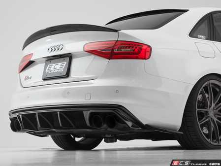 ES#4147363 - 028807ecs01KT - Audi B8.5 S4 / A4 S-Line Rear Diffuser - Gloss Black - Add some aggressive styling to your Audi! - ECS - Audi