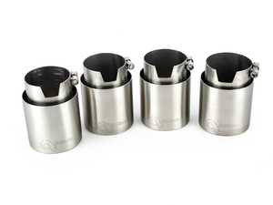 ES#3438825 - 11-043 - Slip on Exhaust Tips - 90mm - Brushed Stainless Steel - A perfect length, stylish alternative to the OE exhaust tips! - Active Autowerke - BMW