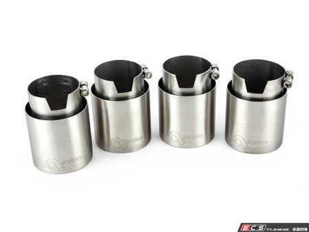 ES#3438825 - 11-043 - Slip on Exhaust Tips - 90mm - Brushed Stainless Steel - A perfect length, stylish alternative to the OE exhaust tips! - Active Autowerke - BMW
