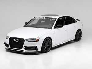 ES#5389008 - 024716ECS02DBKT - Audi B8.5 S4 / A4 S-Line Facelift Gloss Black Front Lip & Side Skirts - Enhance your side profile with an aggressive look! - Doorbusters - Audi