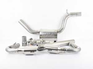 ES#3619131 - 140750SB - 3" Stainless Steel Cat-Back System - Featuring 4" single round rolled angle-cut brushed tips - Borla - Volkswagen