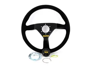 ES#3135821 - R1909/35S - MOMO MOD.78 Steering Wheel - 350mm - Customize your driving experience with this fine black suede steering wheel - MOMO - Audi BMW Volkswagen Mercedes Benz MINI Porsche