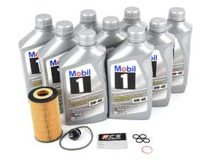 ES#2649573 - 99610722553KT13 - Genuine Oil Service Kit (0w-40) - With ECS Magnetic Drain Plug - Includes Genuine filter and Genuine Mobil 1 A40 Spec Oil - Assembled By ECS - 