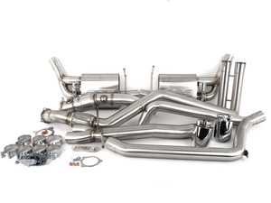 ES#5386650 - 003353ECSDB3KT - Audi B8 A4 2.0T Dual-Exit Valved Cat-Back Exhaust System With Dual-Exit Rear Diffuser - Gain up to +27 WHP and +46 WTQ of torque when equipped with Stage 2 ECU software. For a limited time only, this Doorbuster deal includes a gloss black, dual-exit rear diffuser for a seamless install! - Doorbusters - Audi