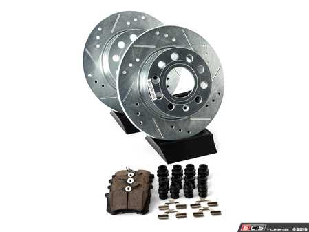 ES#3989976 - K5671-26 - Z26 Street Brake Service Kit - Rear (253x10) - Proven performance with minimal dust - Power Stop - Volkswagen