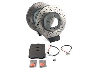 ES#2598346 - 99635140904FOKT - Front Brake Service Kit - Featuring Sebro rotors and Textar brake pads - Assembled By ECS - Porsche