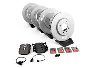 ES#4046558 - 34111160915KT4 - Front & Rear Brake Service Kit - Featuring Zimmermann coated rotors and Textar brake pads - Assembled By ECS - BMW