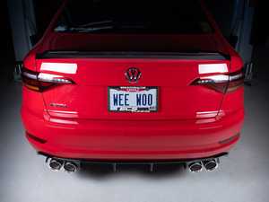 ES#3660388 - 027366ECS01KT - MK7 Jetta Quad Tip Gloss Black Rear Diffuser - Add aggressive styling with our In-House Engineered Quad Tip Gloss Black Rear Diffuser! - ECS - Volkswagen