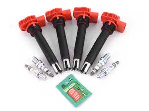 ES#4056350 - 06E905115FKT6 -  Ignition Service Kit - Includes four Bosch red coil packs and four NGK iridium spark plugs (BKR8EIX - One heat range colder) - Assembled By ECS - Audi Volkswagen