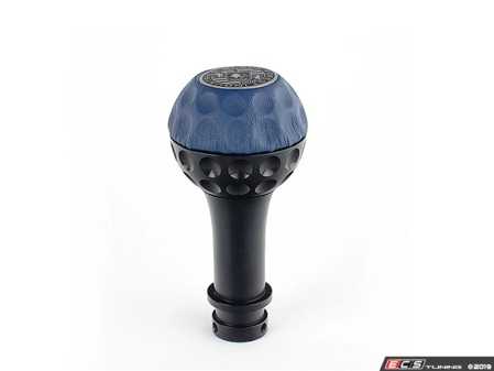 ES#4056943 - GSBSMT - BFI Heavy Weight Shift Knob Schwarz - Maritime Blue Leather - Black Anodized - Weighing in at approximately 235 grams the added inertial mass makes shifting effort substantially less while speeding up the process at the same time. - Black Forest Industries - Audi Volkswagen