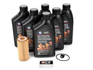ES#2749061 - 06K115562SVCKT1 - Oil Service Kit (5W-40) - With ECS Magnetic Drain Plug - Includes Genuine oil filter and Genuine oil - Assembled By ECS - Volkswagen