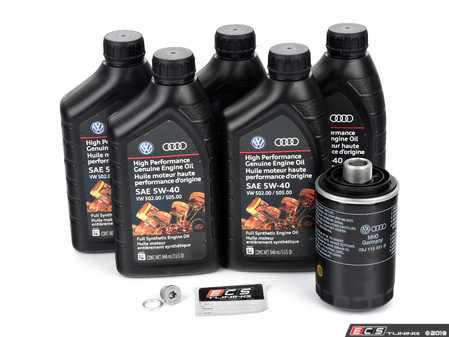 ES#2533318 - N90813202KT2 - Genuine Oil Service Kit - Includes Genuine oil, filter, and OEM drain plug - Genuine Volkswagen Audi - Audi Volkswagen