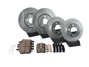 ES#3990464 - K899-26 - Power Stop Z26 Extreme Street Warrior Front & Rear Brake Kit (288mm/232mm) - A direct-fit upgrade with drilled & slotted zinc-plated rotors and extreme-performance carbon-fiber ceramic pads. - Power Stop - Volkswagen