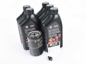 ES#2561268 - 4CYLECS - Oil Service Kit - with ECS Magnetic Drain Plug - Featuring original Volkswagen oil, filter, and ECS Magnetic drain plug. - Assembled By ECS - Volkswagen