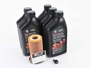 ES#2739898 - 06D115562KTECSKT -  Genuine Oil Service Kit - With Magnetic Drain Plug - Includes Genuine oil, filter, and ECS magnetic drain plug - Assembled By ECS - Volkswagen