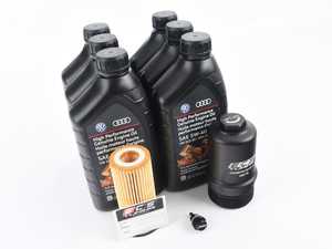 ES#2785348 - 06K115562SVCKT32 - Oil Service Kit - With Magnetic Drain Plug & Black Billet Aluminum Oil Filter housing - Includes Genuine 5W-40 Synthetic engine oil, Genuine Oil Filter and an ECS billet filter housing - Assembled By ECS - Volkswagen