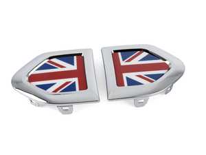 ES#4405460 - 51135A43E94 - Trim Cover Set With Pad - Union Jack  - These insert into the the side scuttle turn signal light as a decor upgrade - Genuine MINI - MINI