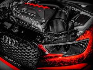 ES#4068844 - ST38V8S-CF-HDP -  Eventuri 8V RS3 Carbon Headlamp Race Duct - Replaces the OEM headlamp and seals against the Eventuri RS3 intake for a true RAM-AIR configuration with a direct cold air feed to the filter - Eventuri - Audi
