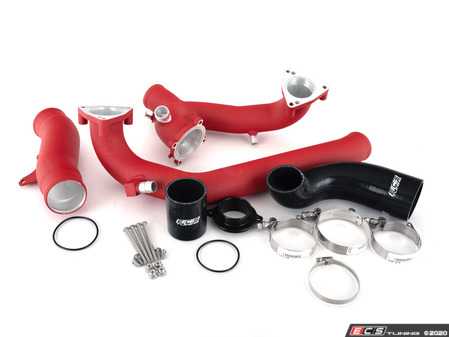 ES#3579787 - 024313ecs01-02KT - B9 S4/S5 Post Throttle Valve Charge Pipe Kit - Wrinkle Red - Ditch the plastic and increase air flow! - ECS - Audi