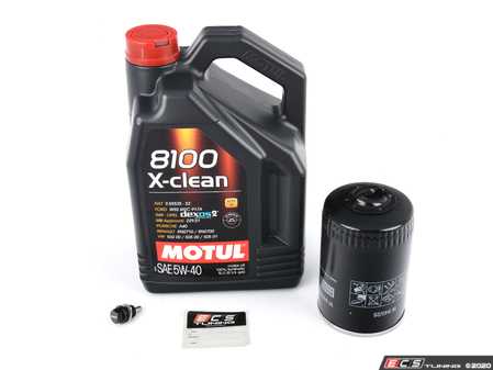 ES#261635 - PRMOIL1 -  Oil Service Kit - With ECS Magnetic Drain Plug - Includes large Mann oil filter and Motul 5w-40 oil - Assembled By ECS - Audi Volkswagen