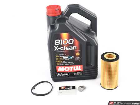 ES#2784742 - 20TPRMKTOILKT - Oil Service Kit - Premium - Includes Motul 5w-40 oil, filter, and drain plug - Assembled By ECS - Audi Volkswagen