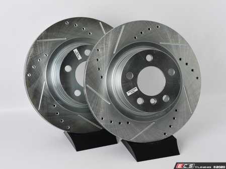 ES#3477507 - EBR1240XPR - Evolution Tru-Cast Drilled And Slotted Rotor Pair - Rear (330x20) - Performance rotors built to cool quickly and prevent corrosion for years of rough us and abuse. - Power Stop - BMW