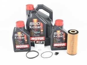 ES#3125753 - 06E115562AKKT -  Oil Service Kit - Premium - With ECS Magnetic Drain Plug - Includes Hengst oil filter, magnetic drain plug/washer, and 7 liters of Motul 5w-40 oil - Assembled By ECS - Audi