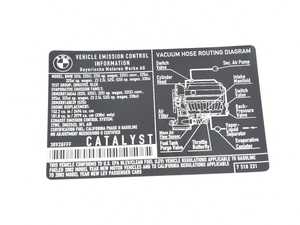 ES#185042 - 71227518231 - Exhaust Emissions Label - Genuine BMW - BMW