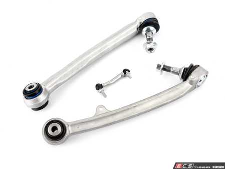 ES#4136158 - 31122284529KT1 - Front Lower Control Arm Upgrade Kit - The same control arms found on the M3! Adds -0.5 degrees of camber for improved response and handling. Kit replaces both front rear arms and headlight level sensor. - Assembled By ECS - BMW