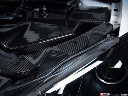 ES#3991569 - 026207ECS01-01 -  Carbon Fiber Lock Carrier Support Bracket Set  - Premium carbon fiber underhood core support braces to replace the weak stamped steel brackets - ECS - Volkswagen