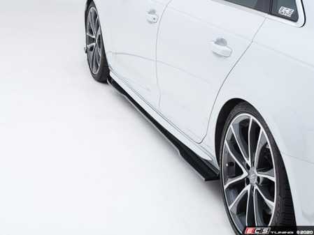 ES#4163869 - 001734la01 - Audi B9 A4 / S4 Flat Side Skirts - Gloss Black - Enhance your side profile with an aggressive look! - ECS - Audi