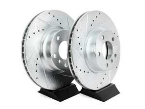 ES#3477502 - EBR1238XPR - Evolution Tru-Cast Drilled And Slotted Rotor Pair - Front (328x28) - Performance rotors built to cool quickly and prevent corrosion for years of rough us and abuse. - Power Stop - BMW