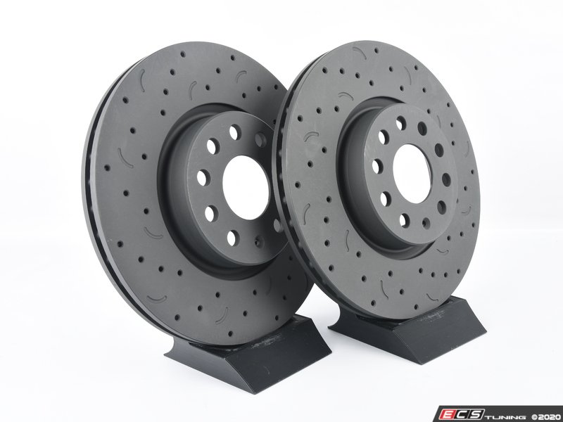 Hawk 07-15 Audi Q7 / 08-16 Porsche Cayenne Talon Cross Drilled and Slotted Front Rotors (Pair)