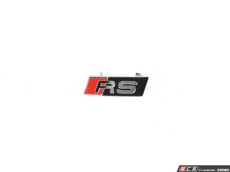 ES#3417530 - 8W0419685G - 'RS' Steering Wheel Emblem  - 'RS' emblem that is located on the bottom of your steering wheel - Genuine Volkswagen Audi - Audi