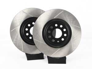ES#4043219 - EMD-34030-PR-CHC -  Front High Carbon Slotted Brake Rotors - Pair (340x30) - High carbon metallurgy for improved performance, heat management and reduced noise - Emmanuele Design - Audi Volkswagen