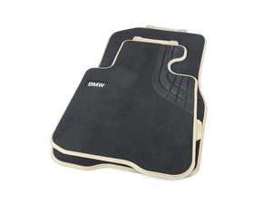 ES#2706853 - 51472348214 - BMW Modern Line Floor Mats - Front - Beige /Black genuine floor mats - Genuine BMW - BMW