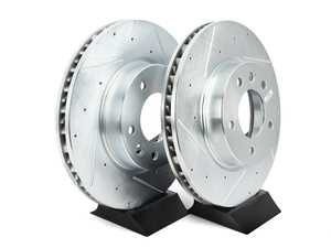 ES#3155301 - EBR820XPR - Evolution Front Cross-Drilled & Slotted Brake Rotors - Pair (330x32) - Zinc coated performance rotors - Power Stop - Volkswagen Porsche