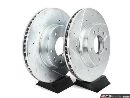 ES#3155301 - EBR820XPR - Evolution Front Cross-Drilled & Slotted Brake Rotors - Pair (330x32) - Zinc coated performance rotors - Power Stop - Volkswagen Porsche