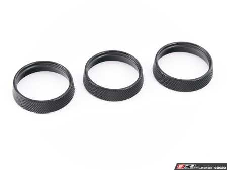 ES#4140303 - L083B - Climate Control Ring Kit - Knurled Billet Aluminum - 3 piece set of knurled billet aluminum climate control and radio control beauty rings - LEYO - Volkswagen
