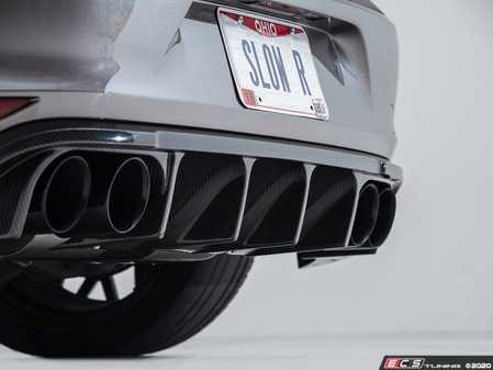 ES#3985143 - 024758ecs01KT -  MK7 Golf R Carbon Fiber Rear Diffuser - Add aggressive styling with our In-House Engineered Carbon Fiber Rear Diffuser! - ECS - Volkswagen