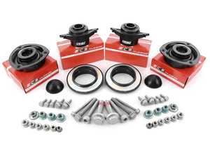 ES#3111718 - 015102ECS01-03KT - Heavy duty cup kit/Coilover Installation Kit - Everything you need for a quick and easy install. Featuring ECS upgraded front strut mounts and rear shock mounts! - Assembled By ECS - Audi Volkswagen