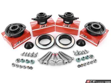 ES#4375925 - 015102ECS01-04KT - Heavy Duty Cup Kit/Coilover Installation Kit - Everything you need for a quick and easy install. Featuring ECS upgraded front strut mounts and rear shock mounts! - Assembled By ECS - Volkswagen