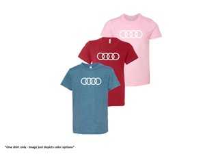 ES#4135998 - ACM3920TELSM - 2020 Signature Tee - Teal - Youth Small - Future Audi owners want to express their enthusiasm too! - Genuine Volkswagen Audi - Audi
