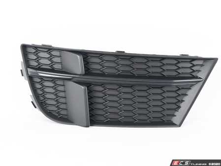 ES#3180668 - 8V3807681ABESM - Lower Bumper Grille - Satin Black/Dark Chrome - Left - Keep your exterior looking clean - Genuine Volkswagen Audi - Audi