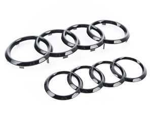 ES#3555011 - ZAW098010KDSP - Black Audi Rings Badge - Pair  - Pair of blackout Audi Rings emblems for the grille and trunk lid locations - Created with Audi enthusiasts in mind! - Genuine Volkswagen Audi - Audi