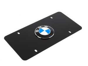 ES#196145 - 82121470313 - "BMW" Vanity Plate - Black - (NO LONGER AVAILABLE) - Black plate with BMW roundel emblem - Genuine BMW - 