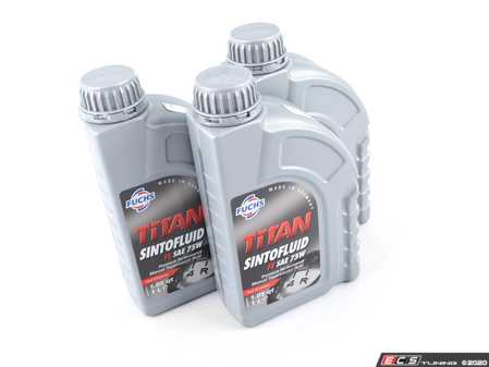 ES#2996322 - G052527A2KT10 - Manual Transmission Fluid Service Kit - Featuring 3 liters of Fuchs Sintofluid FE 75W-90 fluid and a drain plug to service your transmission. M24x1.5 - Assembled By ECS - Volkswagen