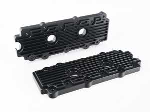 ES#2840166 - M14BLK - 993 Billet Aluminum Lower Valve Cover Pair - Black - Stop oil leaks dead in their tracks and look great doing it - Rennline - Porsche